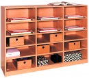 Klassenregal mit 15 Fächern horizontal, BxHxT 140x98x40 cm