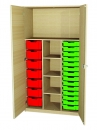 Materialschrank 21 Kunststoffkästen in 2 Höhen