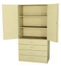 Schrank mit 2 T&uuml;ren und 4 Schubladen, BxHxT 90x190x50 cm