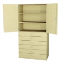 Schrank mit 2 T&uuml;ren und 6 Schubladen, BxHxT 90x190x40 cm