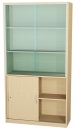 Schrank mit Schiebetüren aus Glas und Holz, 120x190x50 cm