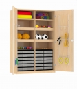 Sportschrank 123x190x60 cm mit 24 Boxen und 8 Fächern