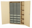 Werkraumschrank mit 12 hohen und 27 flachen Modulboxen