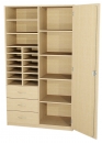 Schrank BxHxT 108x190x40 cm, 1 T&uuml;r, 3 Schubladen, 15 offene F&auml;cher