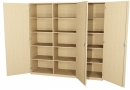 Schrank dreitürig mit 15 Fächern, BxHxT 190x190x40 cm
