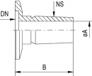 Übergangsflansch DN16 KF–NS 19/26