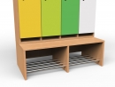 Korpus-Garderobe Modern-Line mit 3 Plätzen und 6 Fächern