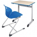 Einer-Schülertisch 70x65cm Modell T, Melaminharz- beschichte Tischplatte mit PU-Kante