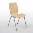 Vierbeinstuhl mit Sperrholz- Sitzschale B, Sitzhöhe DIN 6 - 46 cm