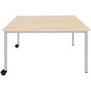 Rechtecktisch 160x72x80 cm fahrbar, mit Melaminplatte