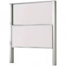 Pylonentafel Whiteboard 250x120 cm, 2 Schreiblächen Stahl weiß
