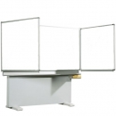 Whiteboard Klappschiebetafel aus Premium Stahlemaille, Serie ME, weiß