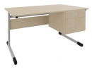 Lehrertisch mit Fach und Schublade im Unterschrank, abschließbar