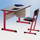 Lehrertisch mit Vollkernplatte, Unterschrank mit 3 Schubladen