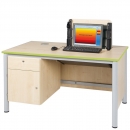 Lehrer Computertisch mit Monitorklappe und Unterschrank