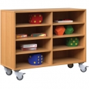 Offenes Werkraumregal WK 4 mit Mittelwand, fahrbar