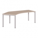 Freiform Schreibtisch 217x113 cm höhenverstellbar mit Rundrohrgestell