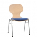 Schalenstuhl mit Sitzpolster und Rundrohrgestell, stapelbar