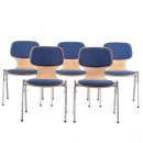 Schalenstuhl gepolstert mit Rundrohrgestell, stapelbar