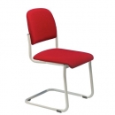 Freischwinger Polsterstuhl mit Rundrohrgestell