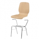 Stapelstuhl mit Schale Mailand und Chromgestell Phoenix