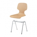 Stapelstuhl mit Schale Barcelona und Chromgestell New York