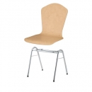 Stapelstuhl mit Schale London und Chromgestell