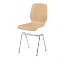 Stapelstuhl mit Schale Mailand und Chromgestell New York