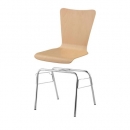 Stapelstuhl mit Schale Madrid und Chromgestell Phoenix