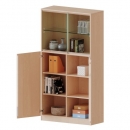 Kombischrank, 5 Ordnerh&ouml;hen, Schiebet&uuml;ren unten (3 OH), oben Glasschiebet&uuml;ren (2 OH)