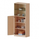 Schrank, 5 Ordnerh&ouml;hen, T&uuml;ren unten (3 OH), oben 2 Vitrinent&uuml;ren