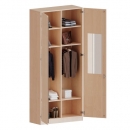 Garderobenschrank mit Spiegel und Garderobenstange, 6 Ordnerhöhen