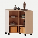 Fahrbares Viertelkreisregal, 3 Ordnerhöhen