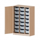 ErgoTray Schrank mit 21 Boxen, dreireihig, 4 Ordnerhöhen