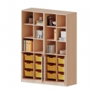 ErgoTray Kombi-Schrank mit 12 Boxen, zweiteilig, 5 Ordnerhöhen