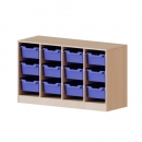 ErgoTray Regal, vierreihig, 2 Ordnerhöhen