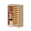 ErgoTray Regal mit 10 Boxen, zweireihig, 3 Ordnerh&ouml;hen