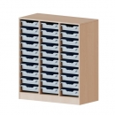 ErgoTray Regal mit 30 Boxen, dreireihig, 3 Ordnerhöhen