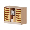 ErgoTray Regal mit 12 Boxen, dreireihig, 2 Ordnerhöhen