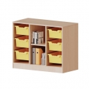 ErgoTray Regal mit 6 Boxen, dreireihig, 2 Ordnerh&ouml;hen