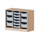 ErgoTray Regal mit 12 Boxen, dreireihig, 2 Ordnerhöhen