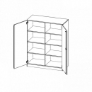 Schrank mit 2 Türen abschließbar, mit Mittelwand, B/H/T: 120x154x60 cm