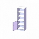 Schrank, 5 Ordnerhöhen, Tür unten (2 OH), oben 3 offene Fächer