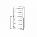 Schrank, 5 Ordnerh&ouml;hen, T&uuml;ren unten (3 OH), oben 2 offene F&auml;cher