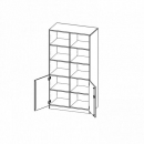 Schrank, 5 Ordnerh&ouml;hen, T&uuml;ren unten (2 OH), oben 3 offene F&auml;cher