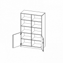 Schrank, 5 Ordnerh&ouml;hen, T&uuml;ren unten (2 OH), oben 3 offene F&auml;cher