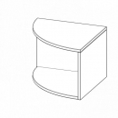 Außenecke Aufsatzregal, 1 Ordnerhöhe