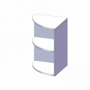 Außenecke Aufsatzregal, 2 Ordnerhöhen