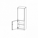 Schrank, 5 Ordnerhöhen, Tür unten (2 OH), oben 3 Vitrinentüren