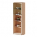 Schrank mit 5 Ordnerh&ouml;hen, T&uuml;r unten, oben 2 Vitrinent&uuml;ren